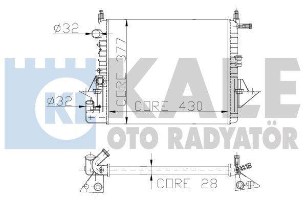 KALE OTO RADYATÖR radiatorius, variklio aušinimas 130400